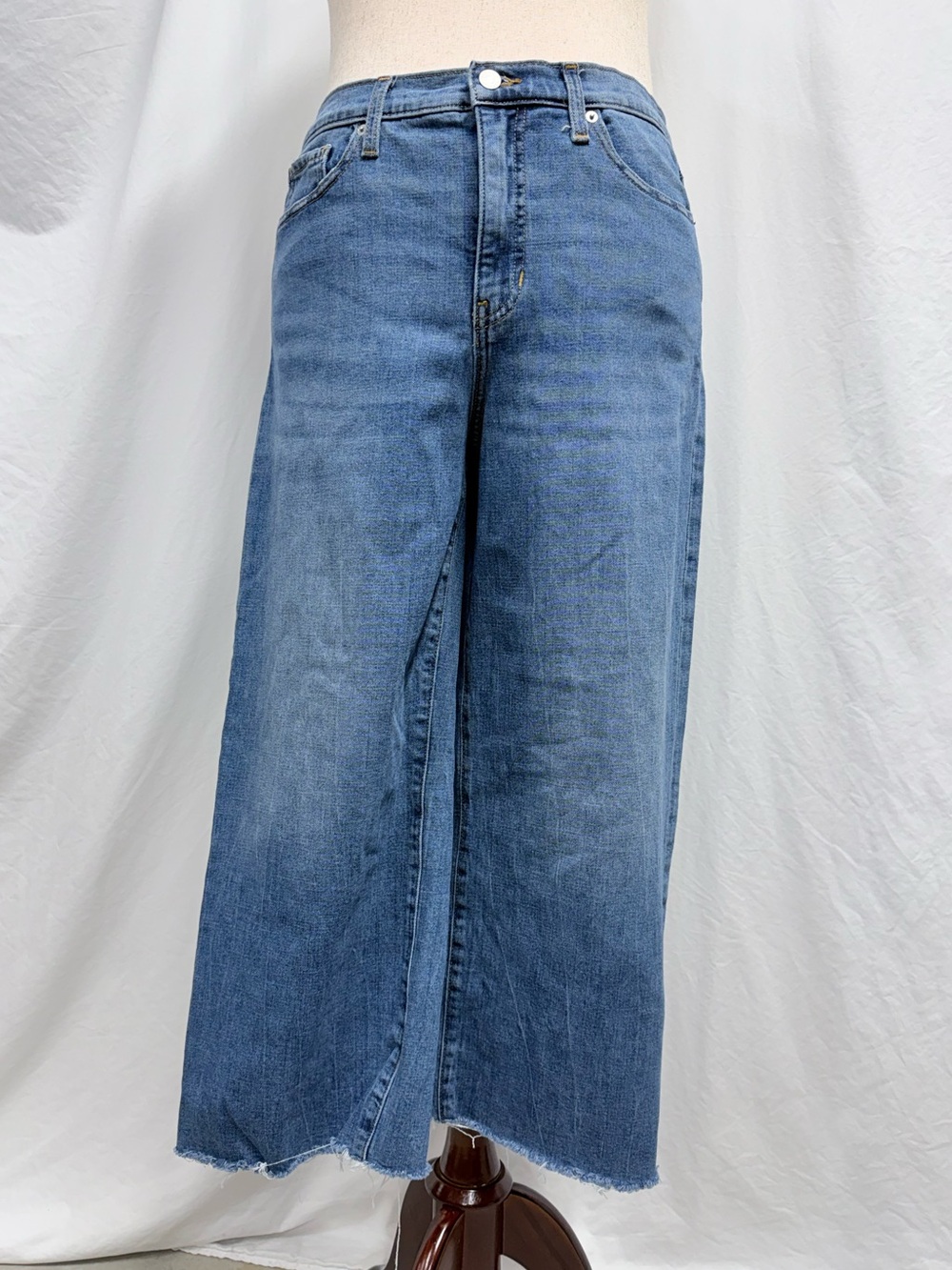 Banana Republic Factory Distressed Wide Leg Crop Jeans